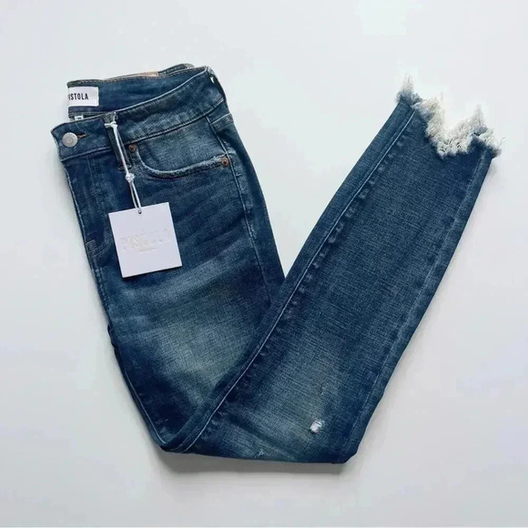 Pistola Audrey Mid Rise Distressed Skinny Crop Size 26 NWT - Picture 3 of 8